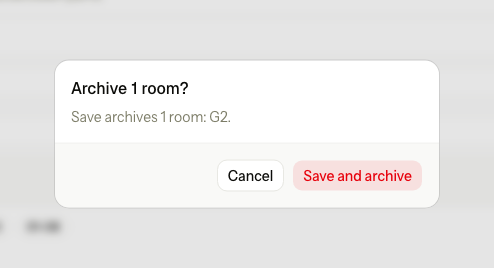 The question "Archive 1 room?" before Estatell saves